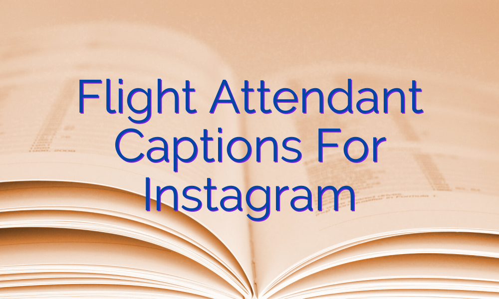 Flight Attendant Captions For Instagram